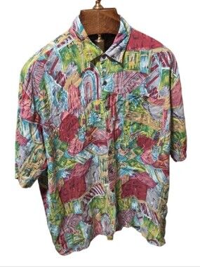 Vintage Expressions International Big Man Rayon Hawaiian Camp Shirt Size 2XL